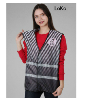 Жилет Дьюти со светоотражающей лентой унисекс, с полной запечаткой