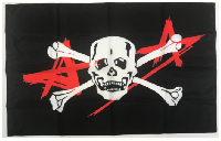Флаг группы Алиса с черепом 90х135 см Флаг группы Алиса с черепом 90х135 см