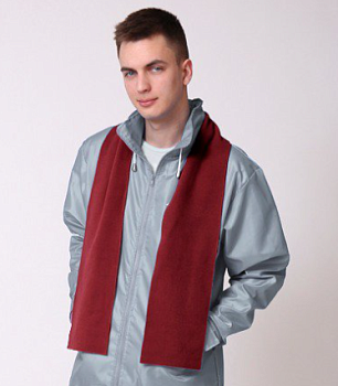 Шарф флисовый однослойный взрослый 15х150 см, однотонный